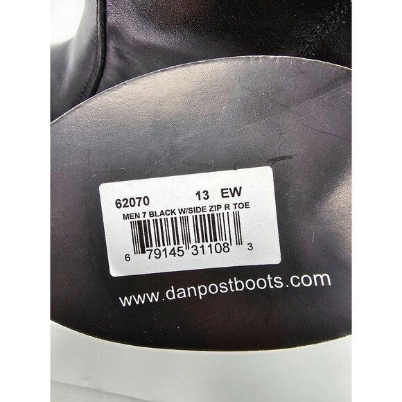 Laredo Mens Black Leather Western Ankle Boots With Side Zipper Size 13 EW - Picture 5 of 7